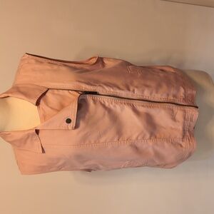 Sanctuary Blush Pink Asymmetrical Zip Moto Vest Size XL